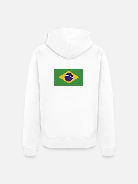 Drapeau national du Brésil - Veste à capuche bio Premium Unisexe - blanc
