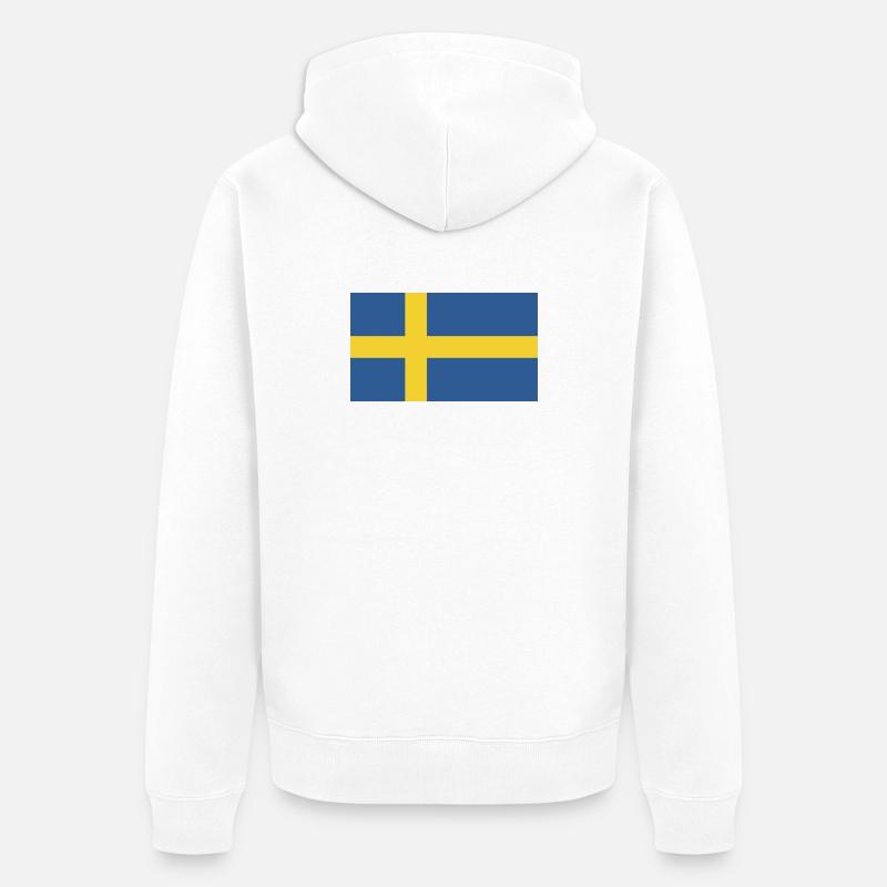 Drapeau national de la Suède - Veste à capuche bio Premium Unisexe - blanc