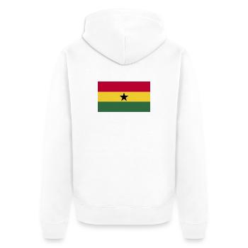 Ghana National Flagge - Unisex Premium Bio Zip Hoodie - Weiß - Hinten - Thijin (182cm)