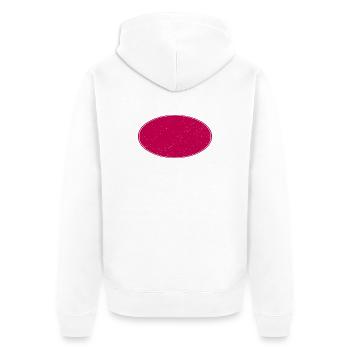 Ovaler Background schmutzig weinrot - Unisex Premium Bio Zip Hoodie - Weiß - Hinten - Thijin (182cm)