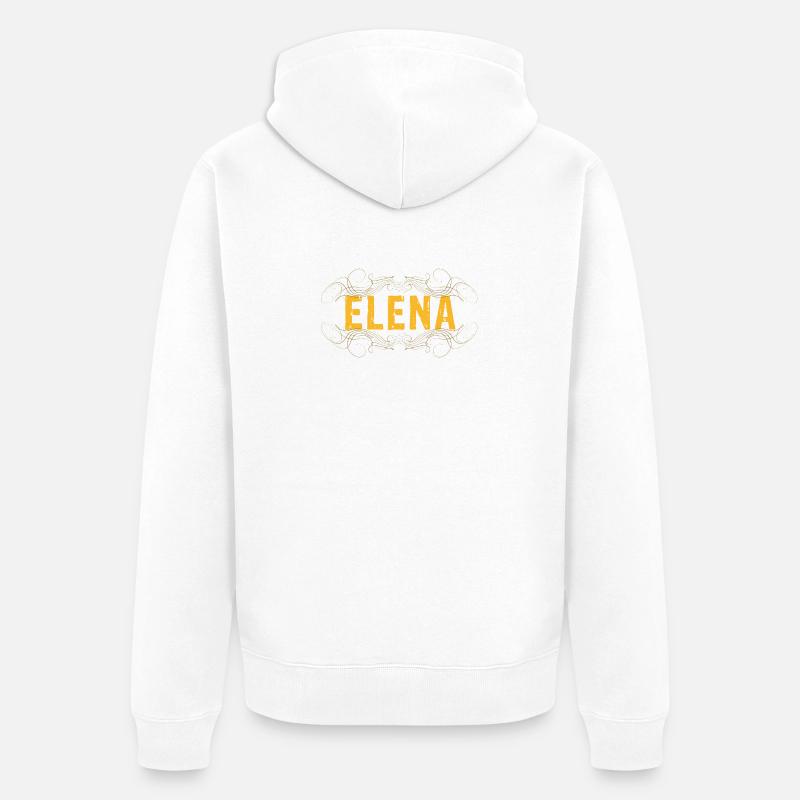 Lettrage ELENA décoré - Veste à capuche bio Premium Unisexe - blanc