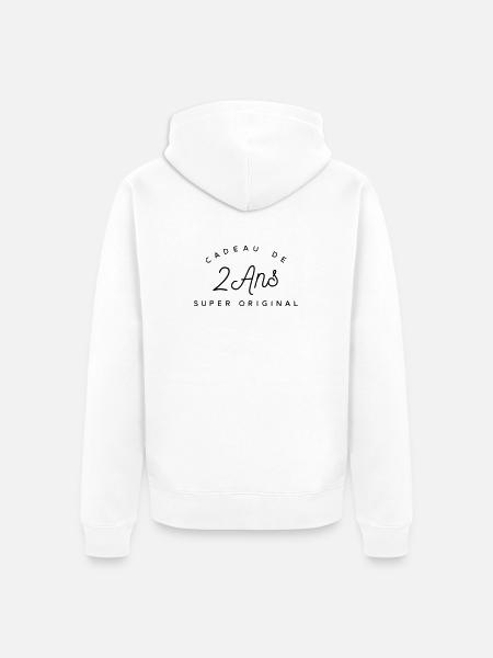 Cadeau 2 ans  - Veste à capuche bio Premium Unisexe - blanc