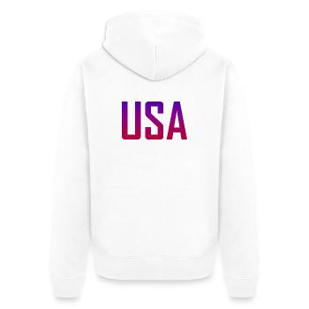 USA - Unisex Premium Organic Zip Hoodie - white - Back - Thijin (182cm)