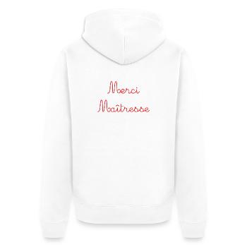 MAÎTRESSE. MERCI. MERCI MAÎTRESSE - Veste à capuche bio Premium Unisexe - blanc - Dos - Thijin (182cm)