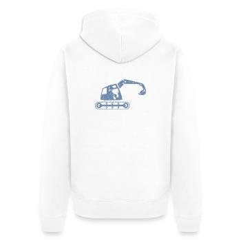 Excavatrices, opérateurs d’excavatrices, opérateurs d’équipement de construction – - Veste à capuche bio Premium Unisexe - blanc - Dos - Thijin (182cm)