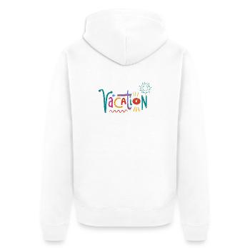 Bunte Valentinstag-Kunst mit Herzmotiven - Unisex Premium Bio Zip Hoodie - Weiß - Hinten - Thijin (182cm)