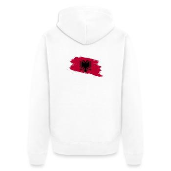Albanian Albanian Pride Albanian - Unisex Premium Organic Zip Hoodie - white - Back - Thijin (182cm)