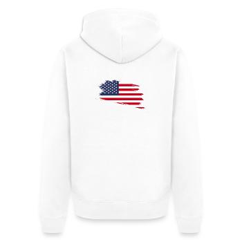 The United States of America - Unisex Premium Organic Zip Hoodie - white - Back - Thijin (182cm)