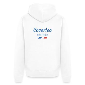 Cocorico - Touche FRANÇAISE - Veste à capuche bio Premium Unisexe - blanc - Dos - Thijin (182cm)