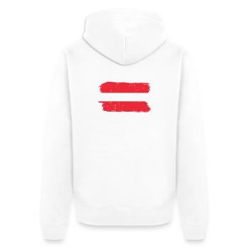 Lettland Tricolor Pinselkunst - Unisex Premium Bio Zip Hoodie - Weiß - Hinten - Thijin (182cm)