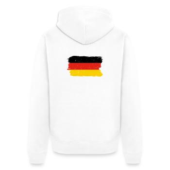 Graphique du drapeau rouge jaune - Veste à capuche bio Premium Unisexe - blanc - Dos - Thijin (182cm)