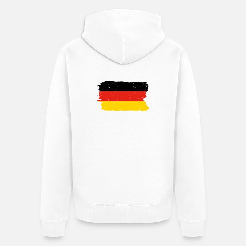 Graphique du drapeau rouge jaune - Veste à capuche bio Premium Unisexe - blanc