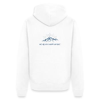 Not all who wander are lost - Unisex Premium Bio Zip Hoodie - Weiß - Hinten - Thijin (182cm)
