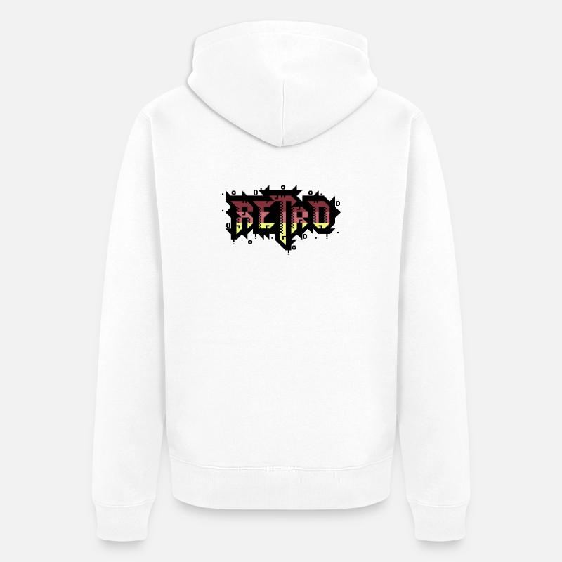 PETSCII Graffiti Rétro - Veste à capuche bio Premium Unisexe - blanc