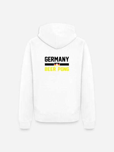 Bier Pong Deutschland - Unisex Premium Bio Zip Hoodie - Weiß