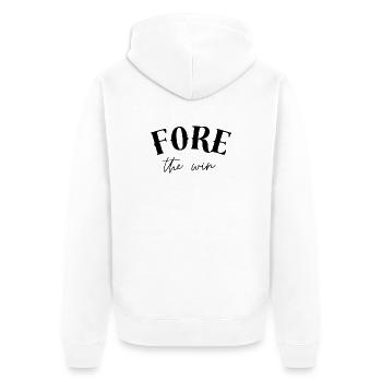 Den Sieg vorbereiten - Unisex Premium Bio Zip Hoodie - Weiß - Hinten - Thijin (182cm)