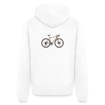 Illustration de vélo minimaliste - Veste à capuche bio Premium Unisexe - blanc - Dos - Thijin (182cm)