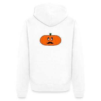 HALLOWEEN. PUMPKIN. HALLOWEEN PUMPKIN - Unisex Premium Organic Zip Hoodie - white - Back - Thijin (182cm)
