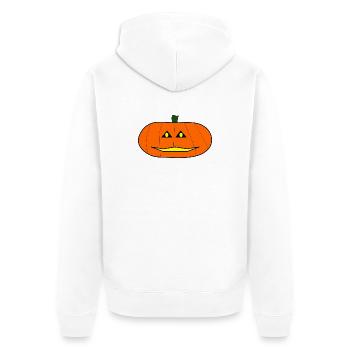 HALLOWEEN. PUMPKIN. HALLOWEEN PUMPKIN - Unisex Premium Organic Zip Hoodie - white - Back - Thijin (182cm)