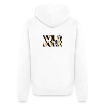 Wildes mutiges Tierdruck-Design - Unisex Premium Bio Zip Hoodie - Weiß - Hinten - Thijin (182cm)