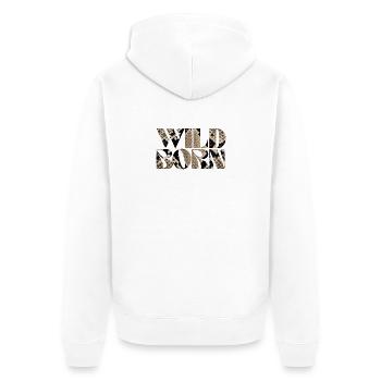 Wild Born Snake Print Abstract Design - Unisex Premium Organic Zip Hoodie - white - Back - Thijin (182cm)