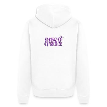 Disco Queen Glitzermuster - Unisex Premium Bio Zip Hoodie - Weiß - Hinten - Thijin (182cm)