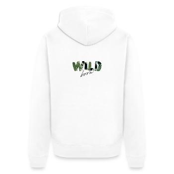 Wild Born Snake Print Letters - Unisex Premium Organic Zip Hoodie - white - Back - Thijin (182cm)