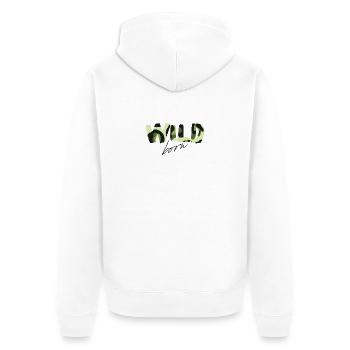 Camouflage Wild Born Text Logo - Unisex Premium Organic Zip Hoodie - white - Back - Thijin (182cm)