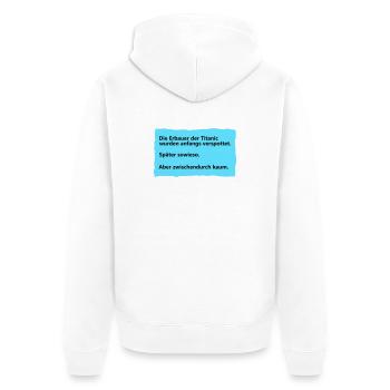Titanesque - Veste à capuche bio Premium Unisexe - blanc - Dos - Thijin (182cm)