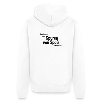 Traces de plaisir - Veste à capuche bio Premium Unisexe - blanc - Dos - Thijin (182cm)