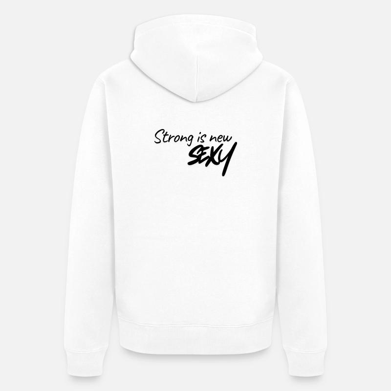 Fort, c’est nouveau sexy - Veste à capuche bio Premium Unisexe - blanc