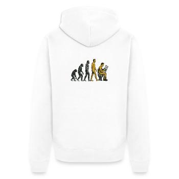 Evolution to Toilet Man Grunge Funny - Unisex Premium Organic Zip Hoodie - white - Back - Thijin (182cm)