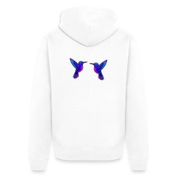 Kolibri Vogel - Unisex Premium Bio Zip Hoodie - Weiß - Hinten - Thijin (182cm)