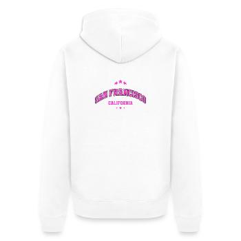 San Francisco California Print Design City - Unisex Premium Organic Zip Hoodie - white - Back - Thijin (182cm)