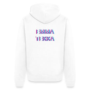 Hardtekk Tekk - Unisex Premium Bio Zip Hoodie - Weiß - Hinten - Thijin (182cm)
