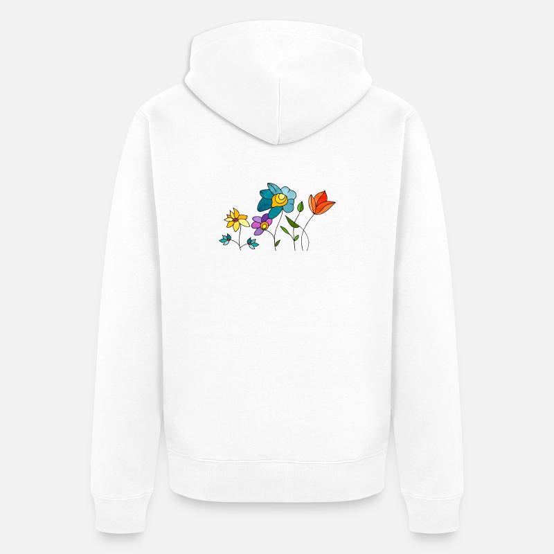 Fleur - Veste à capuche bio Premium Unisexe - blanc