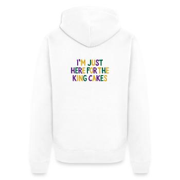 I'm Just Here for the King Cakes Mardi Gras Fun - Unisex Premium Organic Zip Hoodie - white - Back - Thijin (182cm)