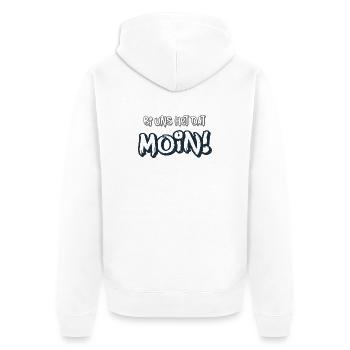 Moin – Bi uns het dat Norddeutscher Spruch - Unisex Premium Organic Zip Hoodie - white - Back - Thijin (182cm)