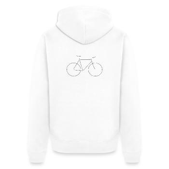Fahrrad Rad - Unisex Premium Bio Zip Hoodie - Weiß - Hinten - Thijin (182cm)