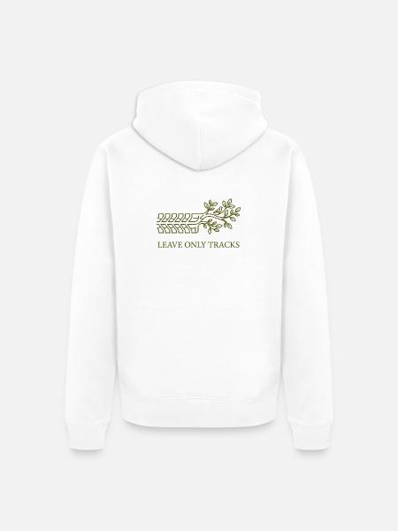 Nur Spuren hinterlassen, Baumreifenprofil-Kunst - Unisex Premium Bio Zip Hoodie - Weiß