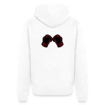Boxing Gloves Icon Logo - Unisex Premium Organic Zip Hoodie - white - Back - Thijin (182cm)
