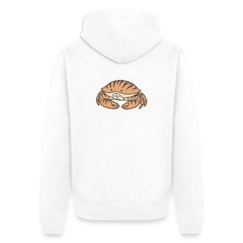 Vintage pastel coastal crab tiger stripe - Unisex Premium Organic Zip Hoodie - white - Back - Thijin (182cm)