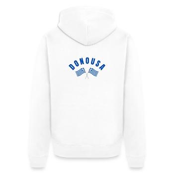 Donousha Crossed Flags Emblem - Unisex Premium Organic Zip Hoodie - white - Back - Thijin (182cm)
