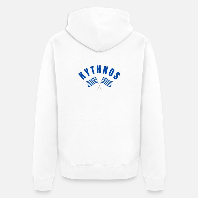 Drapeaux grecs de Kythnos - Veste à capuche bio Premium Unisexe - blanc