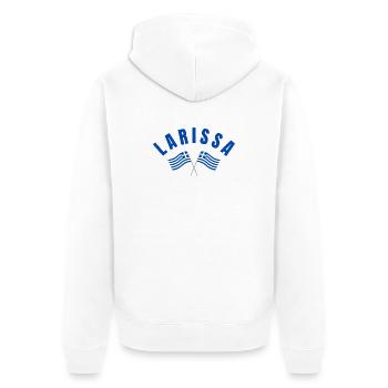 Drapeaux grecs de Larissa - Veste à capuche bio Premium Unisexe - blanc - Dos - Thijin (182cm)