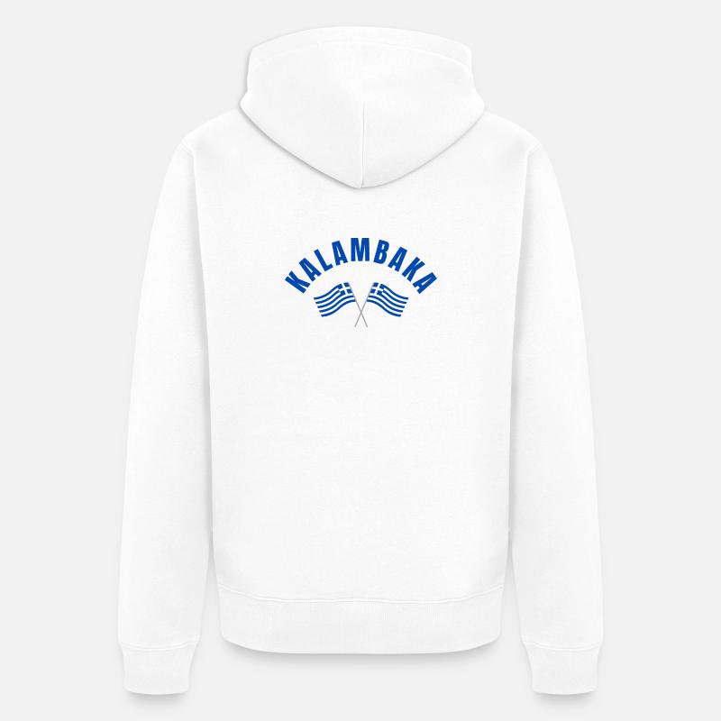 Drapeaux grecs de Kalambaka - Veste à capuche bio Premium Unisexe - blanc