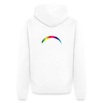 Regenbogen Bogen Farbverlauf Splash Kunst - Unisex Premium Bio Zip Hoodie - Weiß - Hinten - Thijin (182cm)