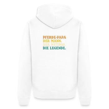 Reiten Papa Vater Pferdeliebhaber Reiterhof Pferde - Unisex Premium Bio Zip Hoodie - Weiß - Hinten - Thijin (182cm)