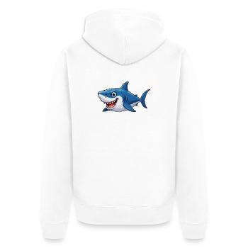 Hai Comic  - Unisex Premium Bio Zip Hoodie - Weiß - Hinten - Thijin (182cm)