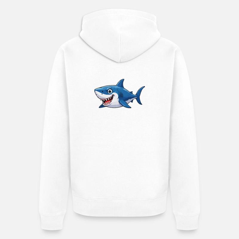 Shark Comic - Veste à capuche bio Premium Unisexe - blanc